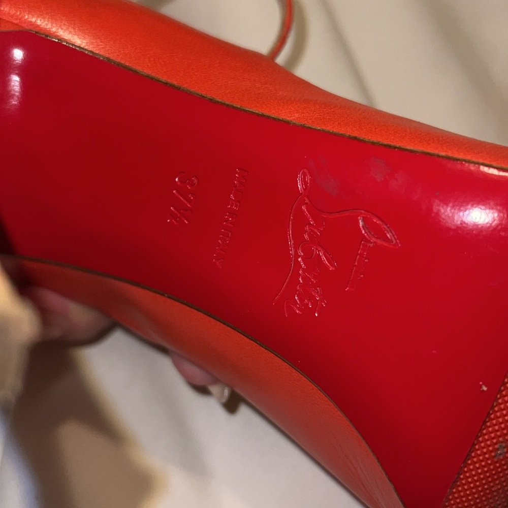 Christian louboutin orange strappy sandals - Picture 4 of 4